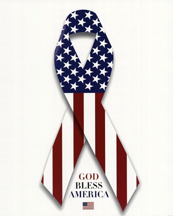 American Flag and Ribbon Fine-Art Print by Unknown at UrbanLoftArt.com